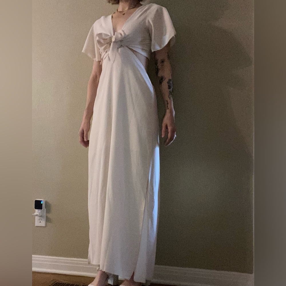 Tie Front Cutout Maxi Dress